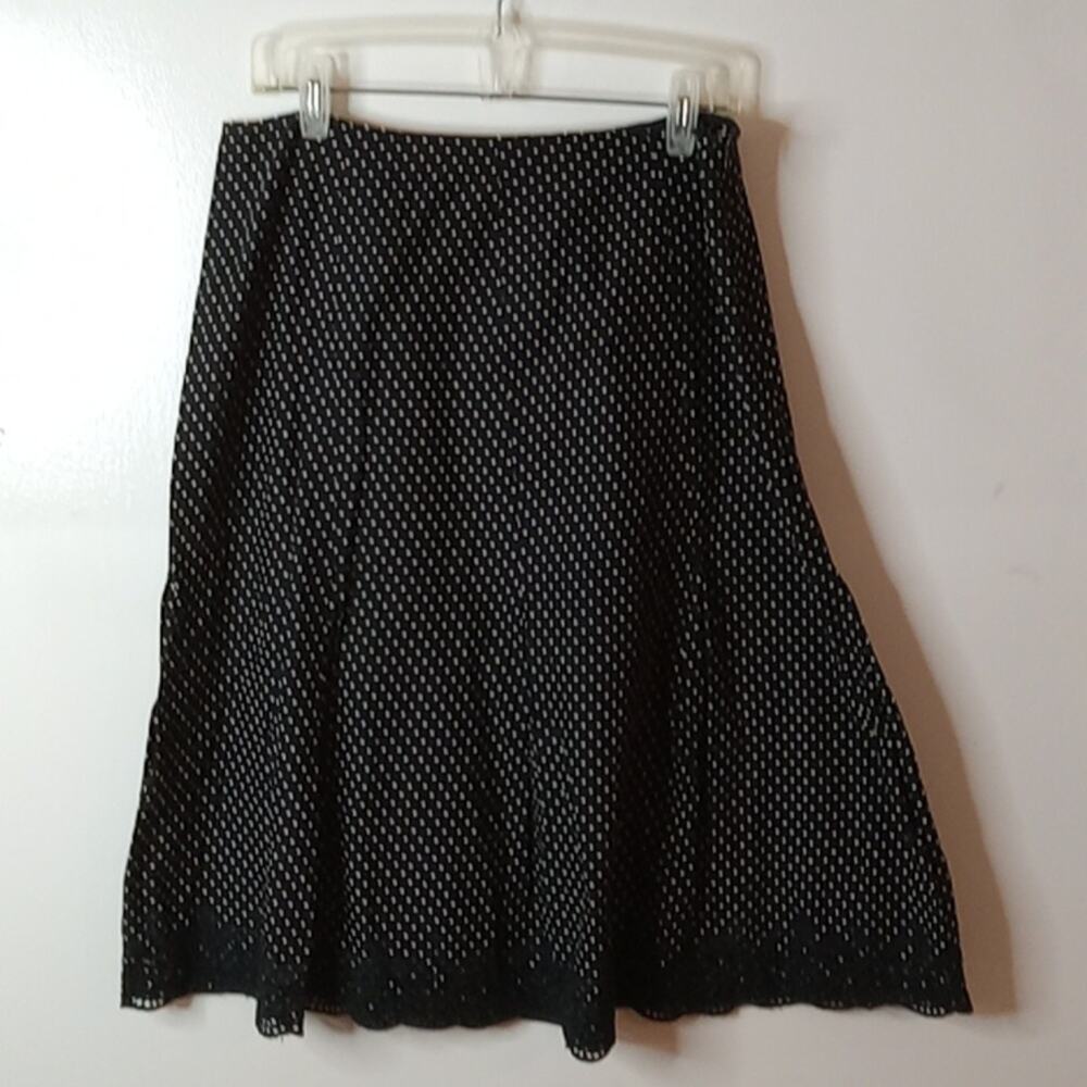 east5th Women's Black with White Polka-dots pleated 100% Cotton 14. Chic Office